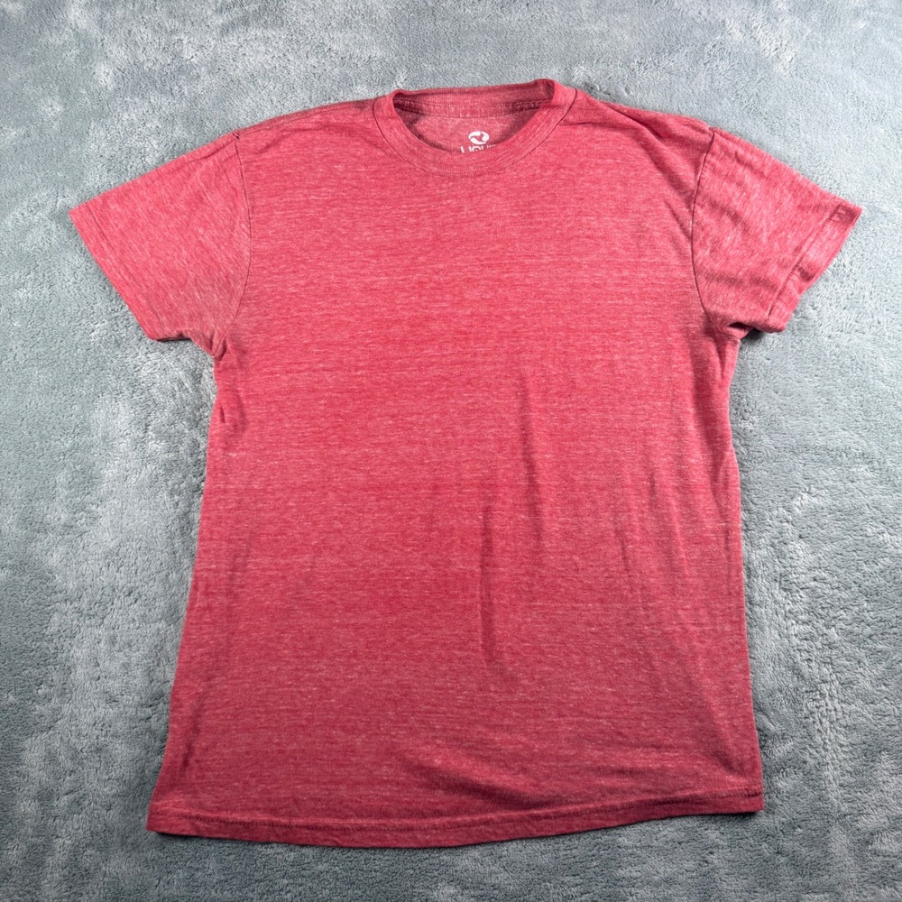 Liquid Blue Mens Small Heather Red Tri-Blend Short Sleeve T-Shirt Solid Tee